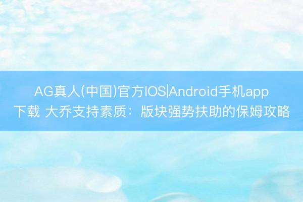 AG真人(中国)官方IOS|Android手机app下载 大乔支持素质：版块强势扶助的保姆攻略