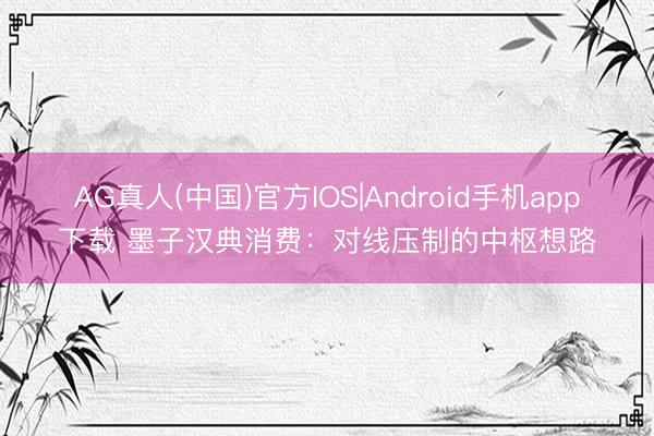 AG真人(中国)官方IOS|Android手机app下载 墨子汉典消费：对线压制的中枢想路
