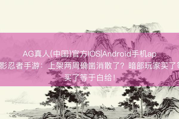 AG真人(中国)官方IOS|Android手机app下载 火影忍者手游：上架两周确凿消散了？暗部玩家买了等于白给！