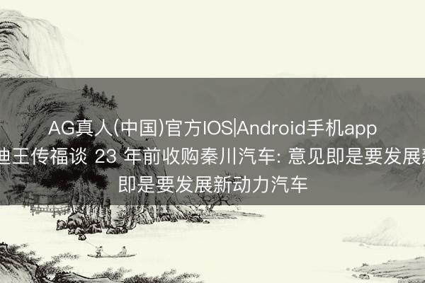 AG真人(中国)官方IOS|Android手机app下载 比亚迪王传福谈 23 年前收购秦川汽车: 意见即是要发展新动力汽车