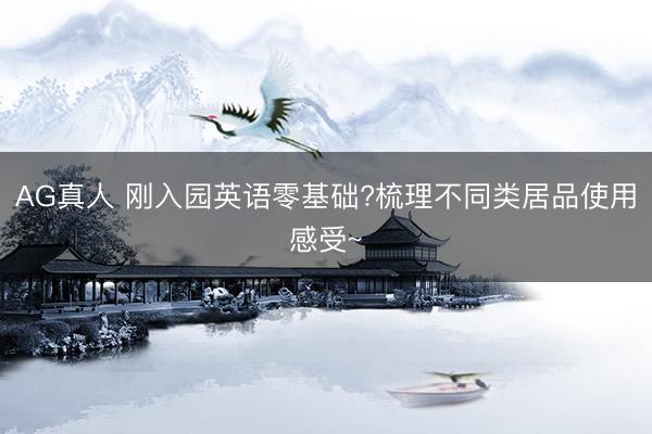 AG真人 刚入园英语零基础?梳理不同类居品使用感受~