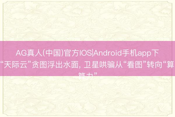 AG真人(中国)官方IOS|Android手机app下载 “天际云”贪图浮出水面， 卫星哄骗从“看图”转向“算力”
