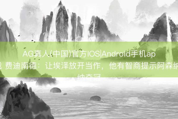 AG真人(中国)官方IOS|Android手机app下载 费迪南德:让埃泽放开当作,他有智商提示阿森纳夺冠