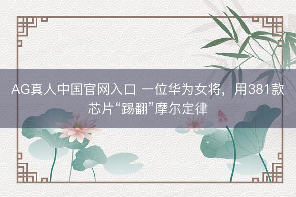AG真人中国官网入口 一位华为女将，用381款芯片“踢翻”摩尔定律