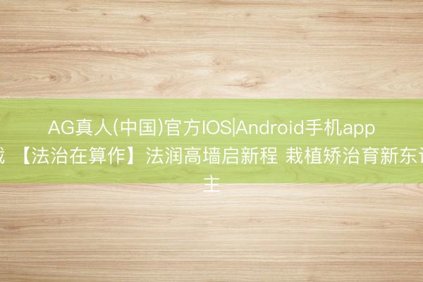 AG真人(中国)官方IOS|Android手机app下载 【法治在算作】法润高墙启新程 栽植矫治育新东谈主