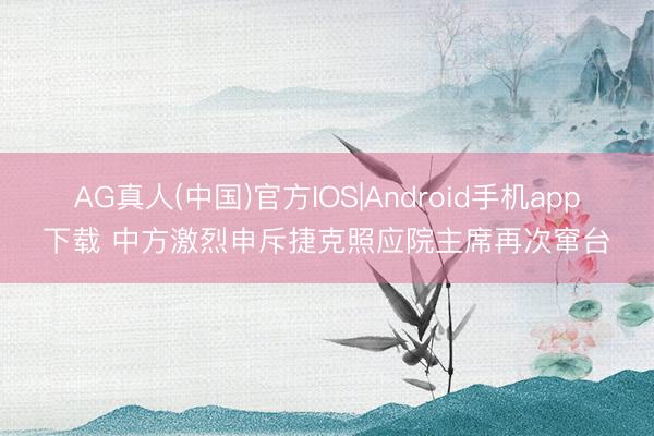AG真人(中国)官方IOS|Android手机app下载 中方激烈申斥捷克照应院主席再次窜台