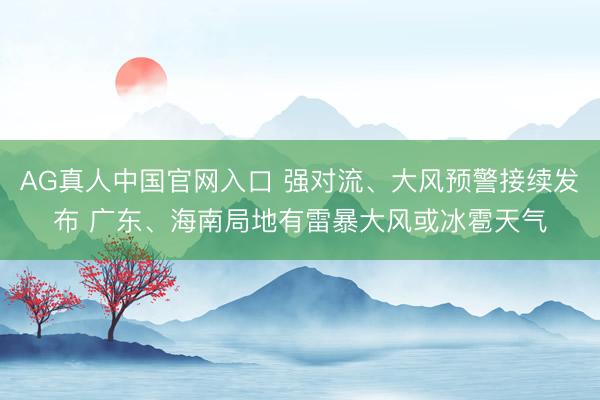 AG真人中国官网入口 强对流、大风预警接续发布 广东、海南局地有雷暴大风或冰雹天气